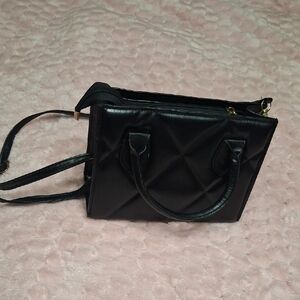 Small Black Quilted Handbag W Shoulder Strap